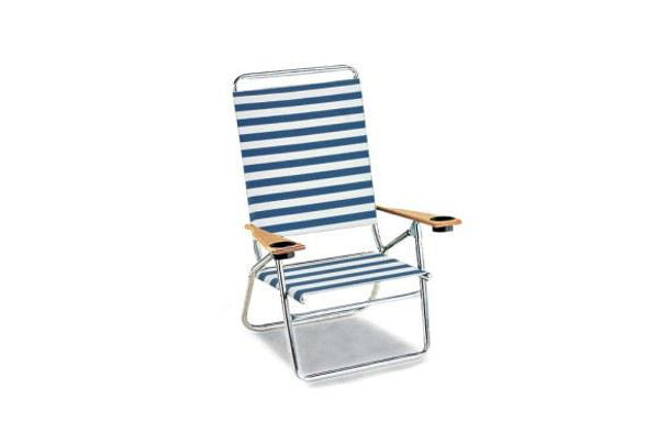 High boy folding beach and pool chair with cup holders