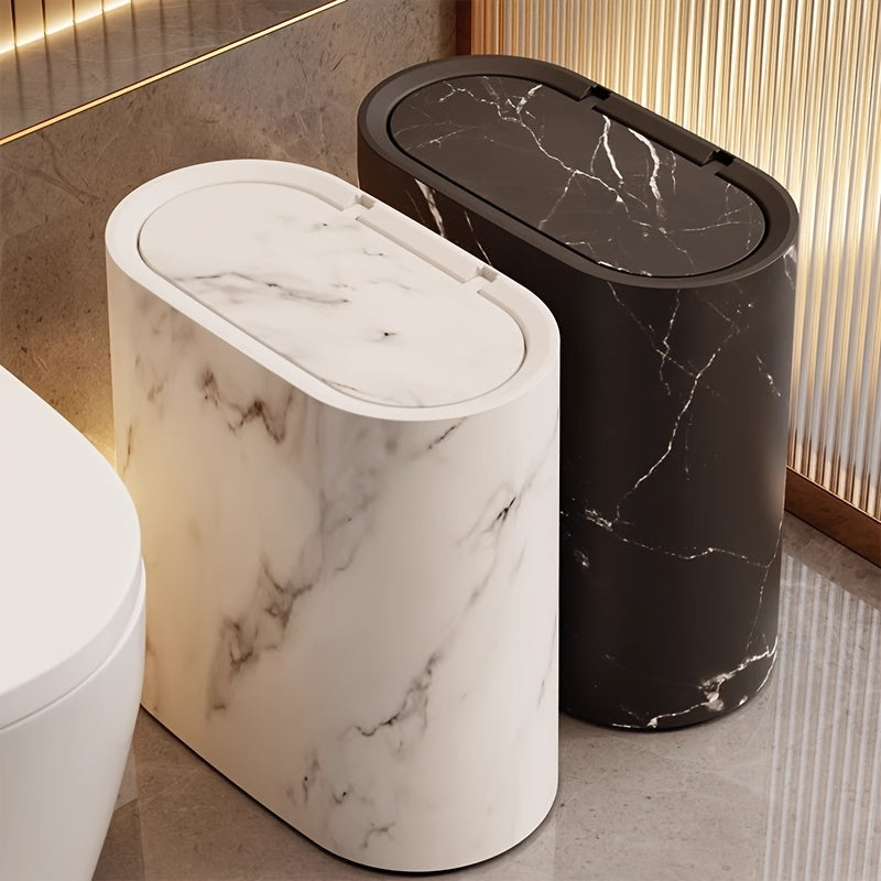 Marble-pattern trash can