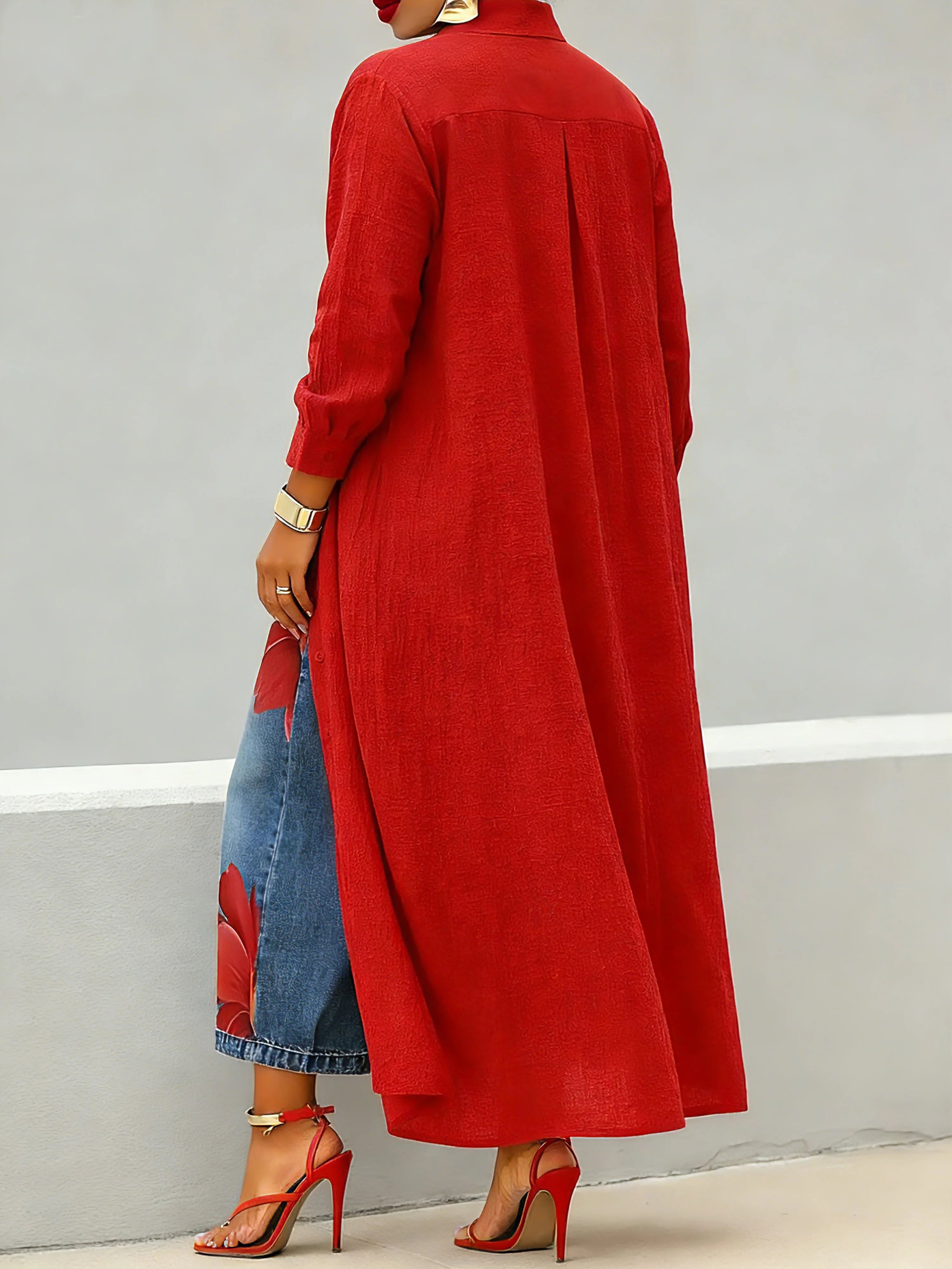 Floral-print wide-leg jeans detail