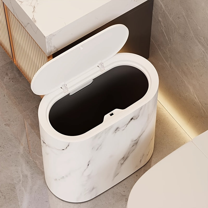 Marble-pattern trash can