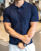 Ice silk short-sleeve polo shirt detail