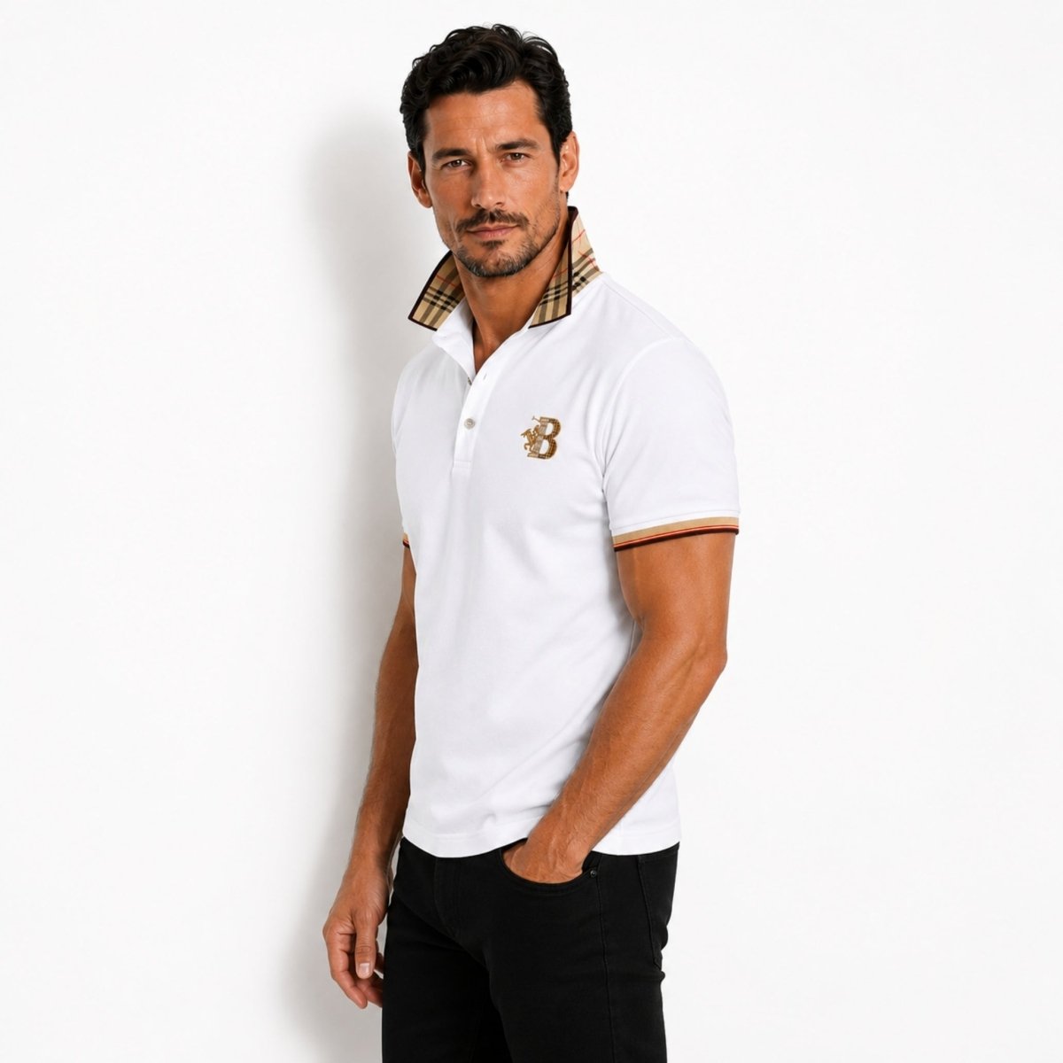 Men's polo shirt detail