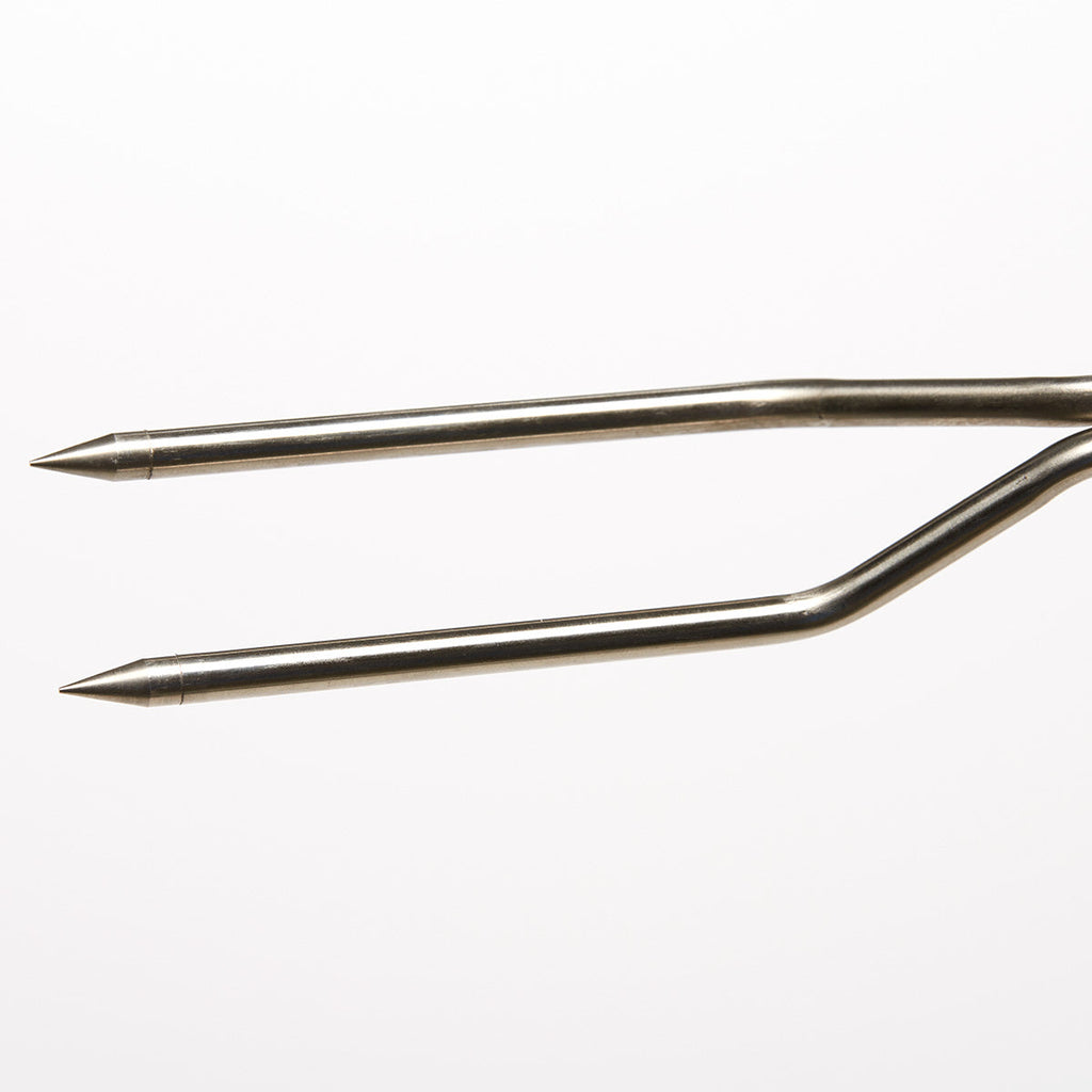 Digital BBQ meat thermometer fork in use