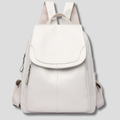 Anti-Theft Leather Backpack — Pure White