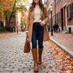 Women's boots styled outdoors