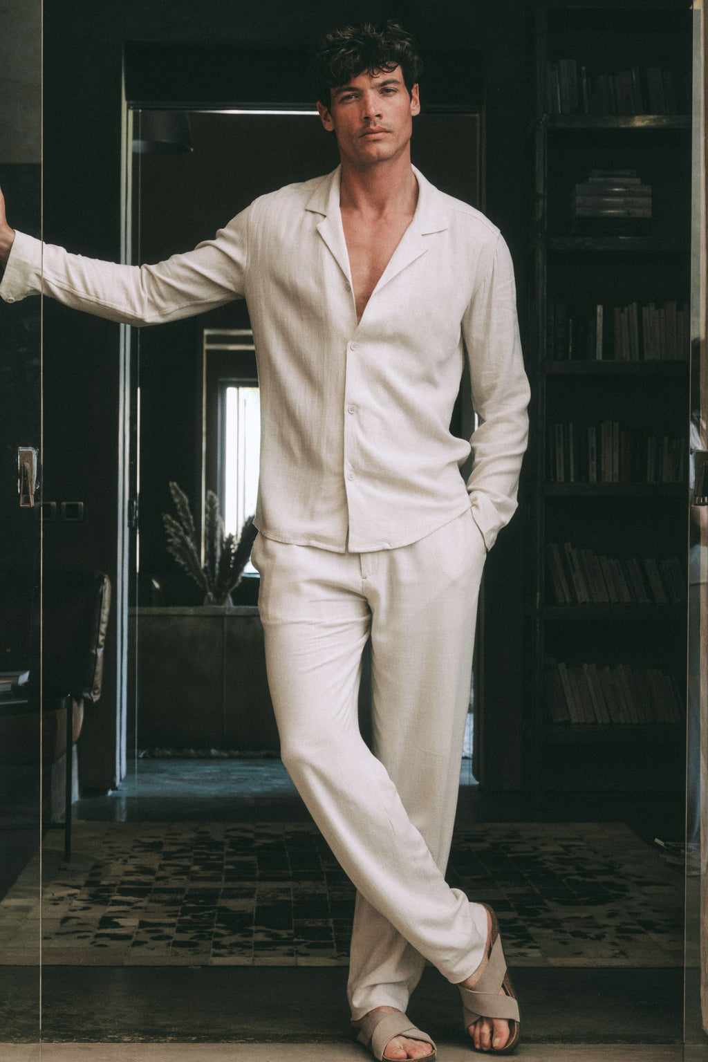 Oatmeal relaxed linen shirt