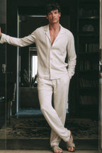 Oatmeal relaxed linen shirt