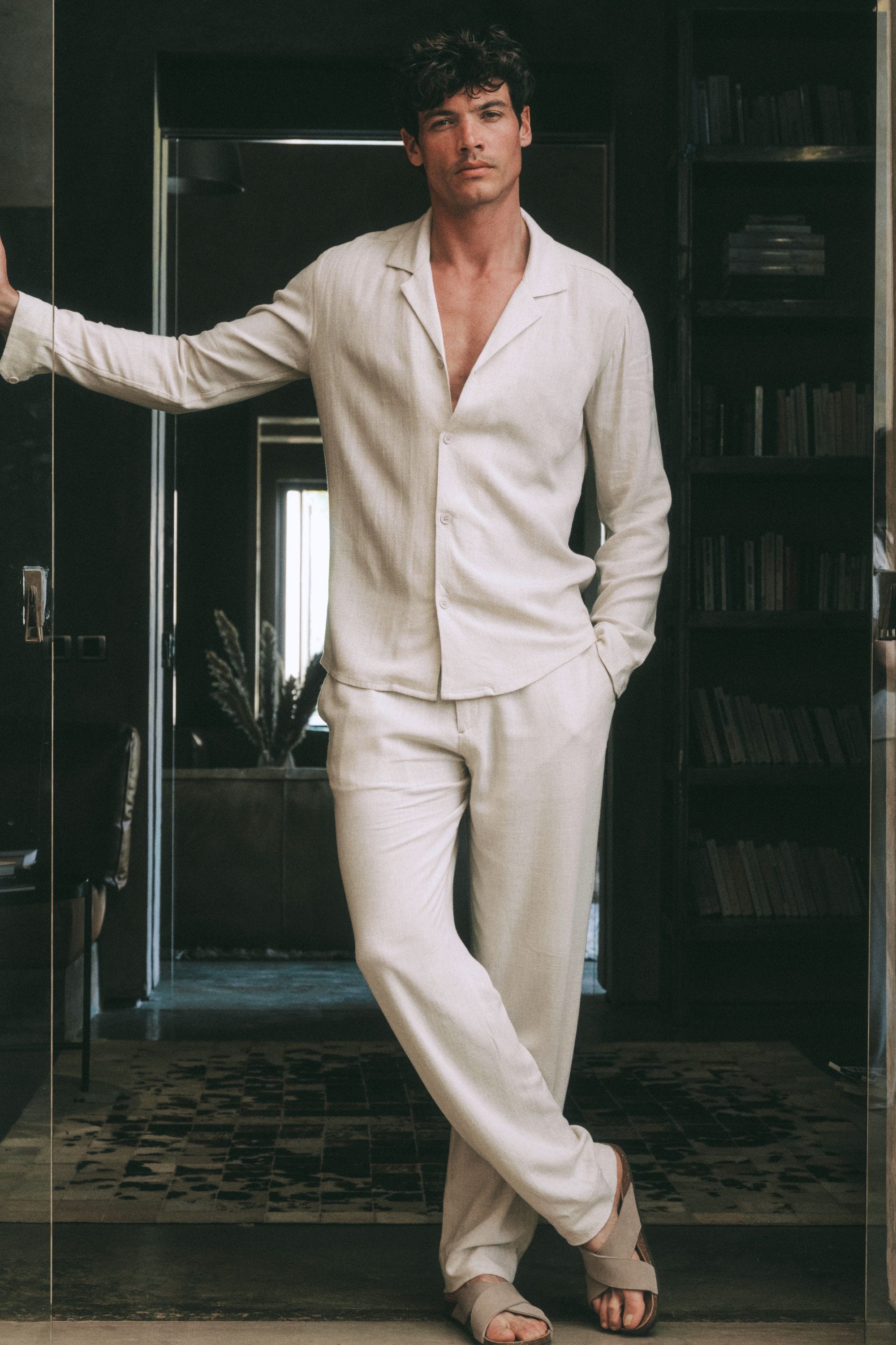 Oatmeal relaxed linen shirt