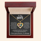 To My Wife birthstone heart pendant necklace