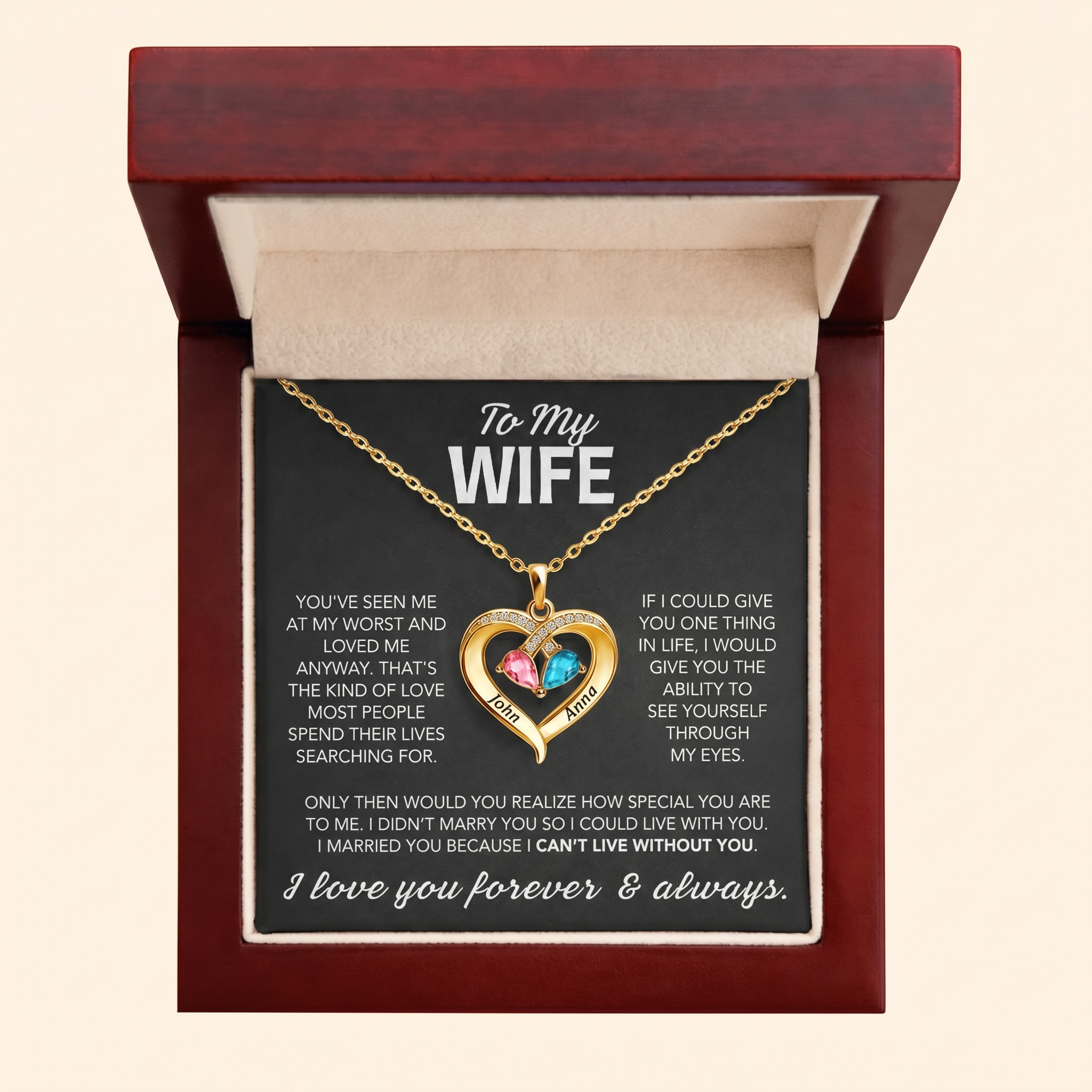 Birthstone heart pendant necklace