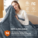 Ribbed flannel heated blanket
