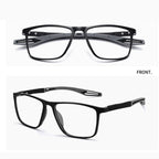 Titanium reading glasses temple detail