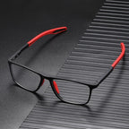 Titanium progressive reading glasses detail view
