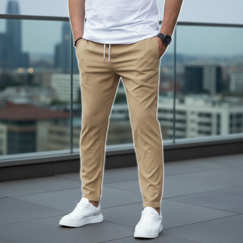Alessandro Veneti Luxury Stretch Drawstring Trousers