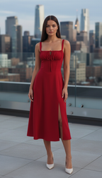 Jade Lace Up Midi Dress