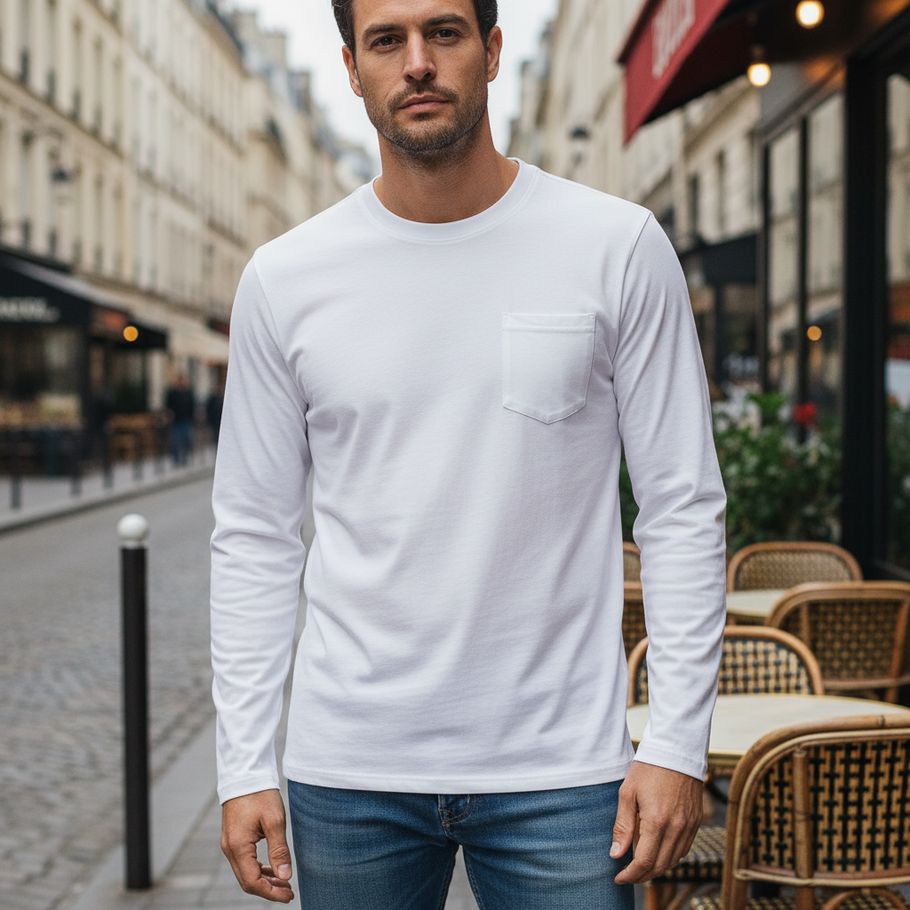 Men's Basic Long Sleeve Shirt Casual Lightweight T-Shirt
