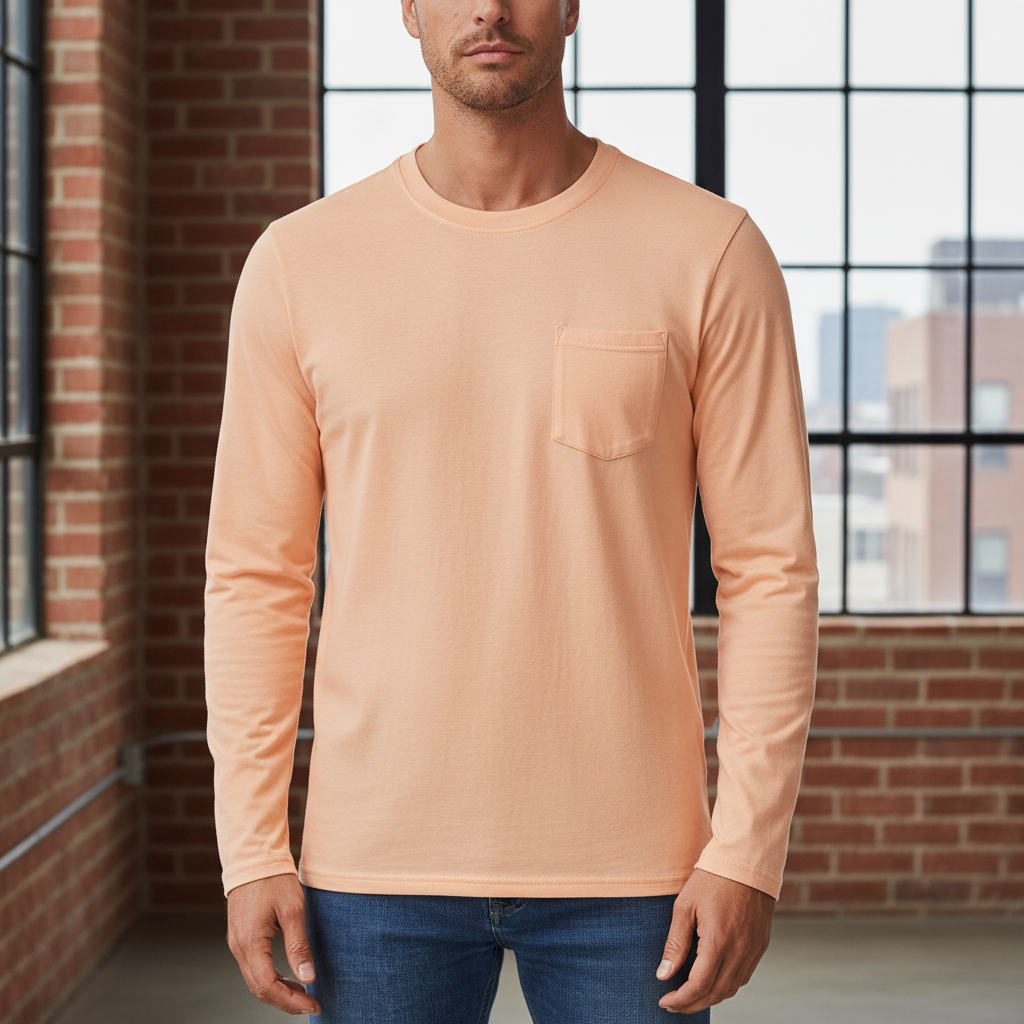 Men's Basic Long Sleeve Shirt Casual Lightweight T-Shirt