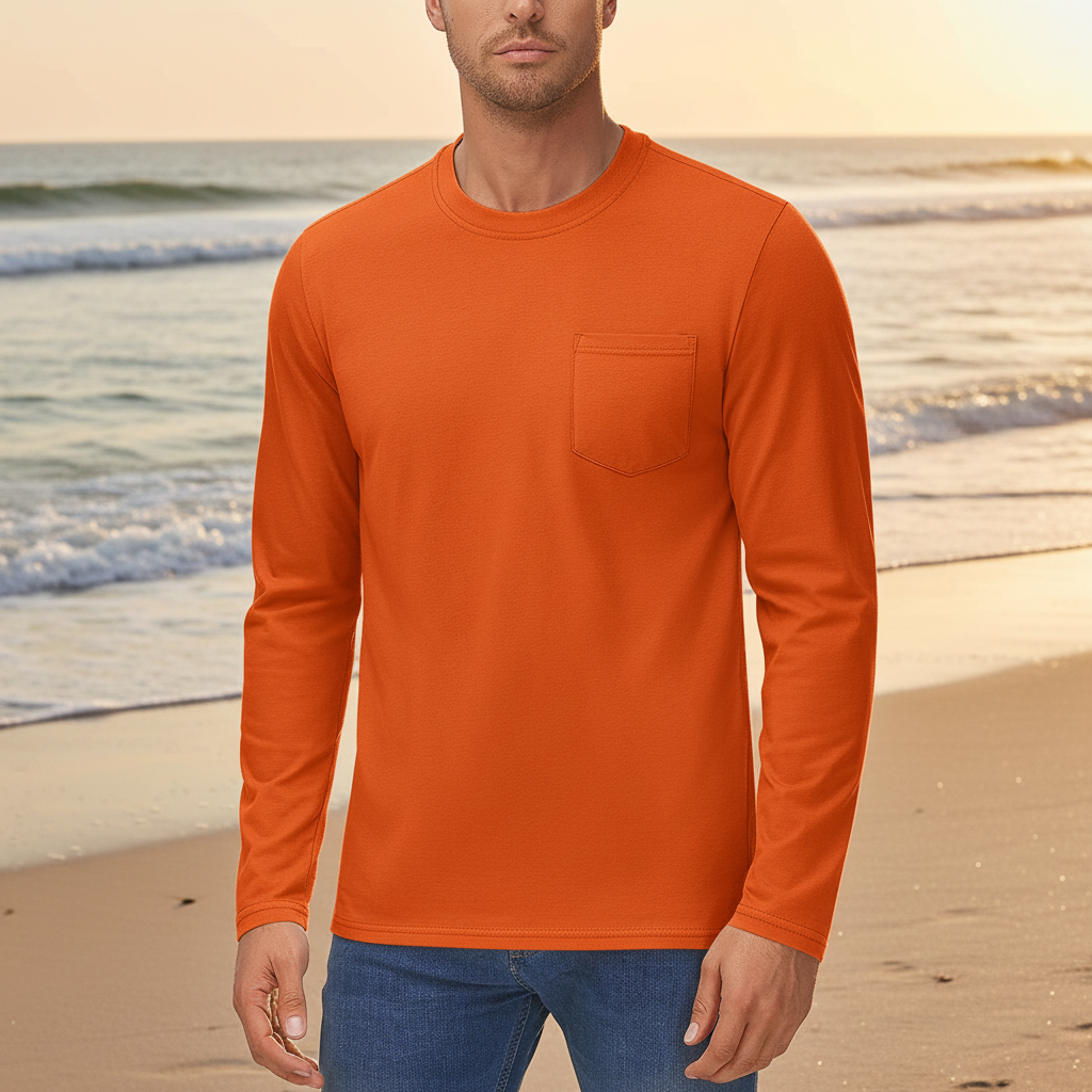 Men's Basic Long Sleeve Shirt Casual Lightweight T-Shirt