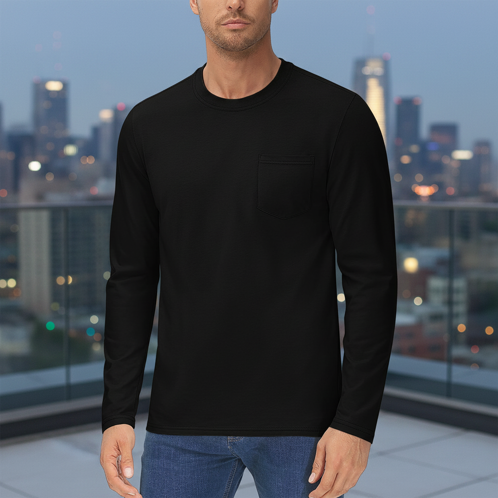 Men's Basic Long Sleeve Shirt Casual Lightweight T-Shirt