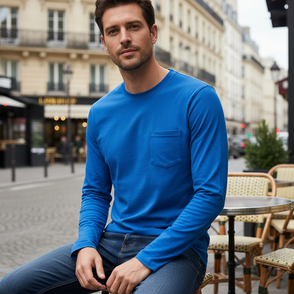 Men's Basic Long Sleeve Shirt Casual Lightweight T-Shirt