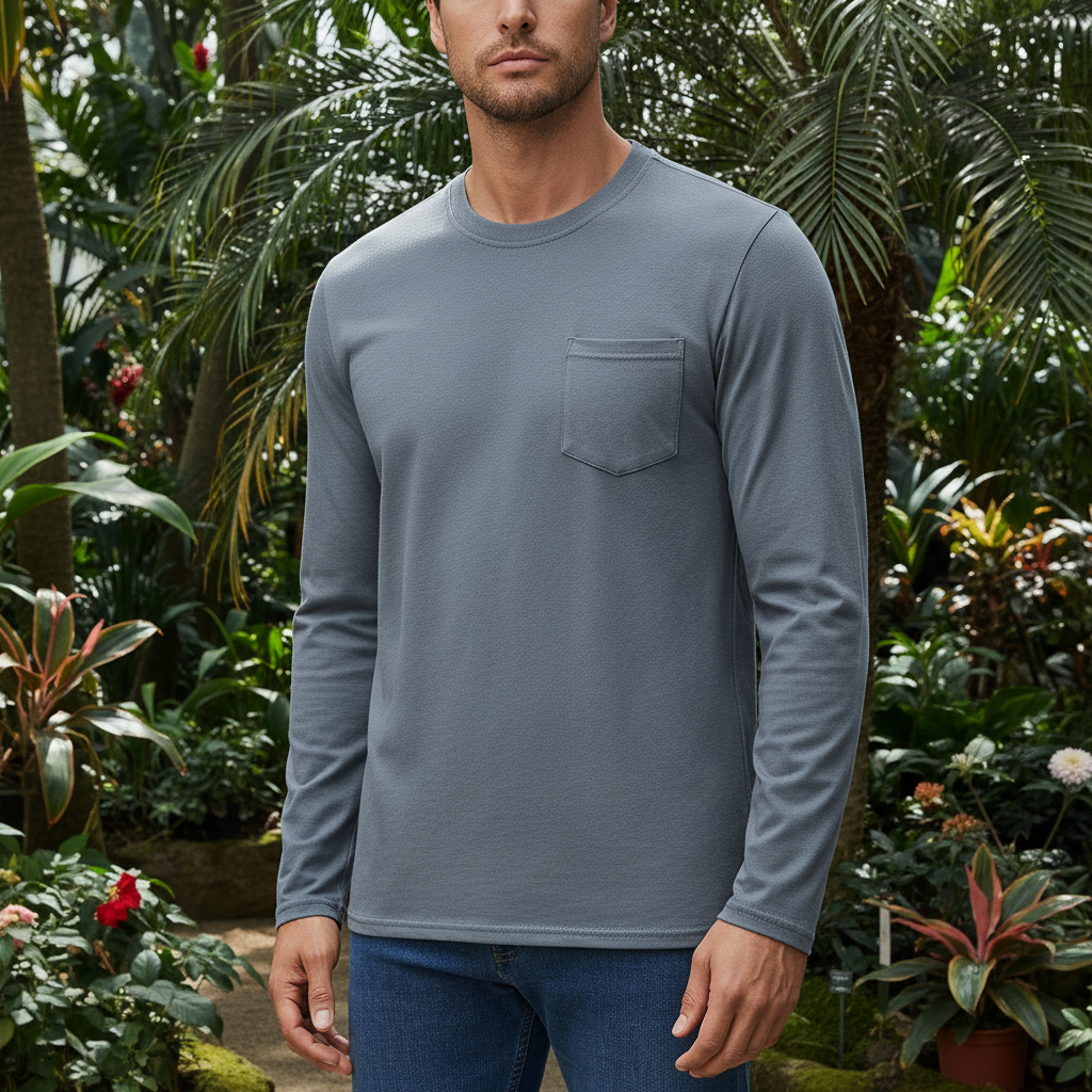 Men's Basic Long Sleeve Shirt Casual Lightweight T-Shirt