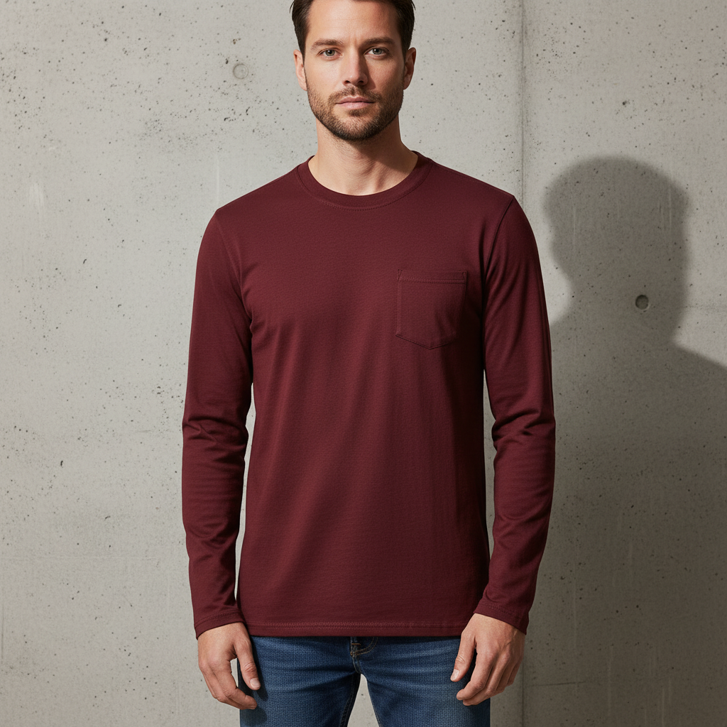 Men's Basic Long Sleeve Shirt Casual Lightweight T-Shirt