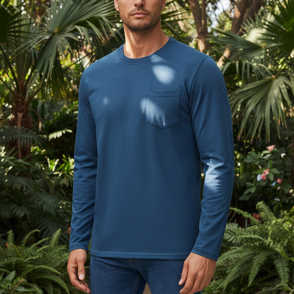 Men's Basic Long Sleeve Shirt Casual Lightweight T-Shirt