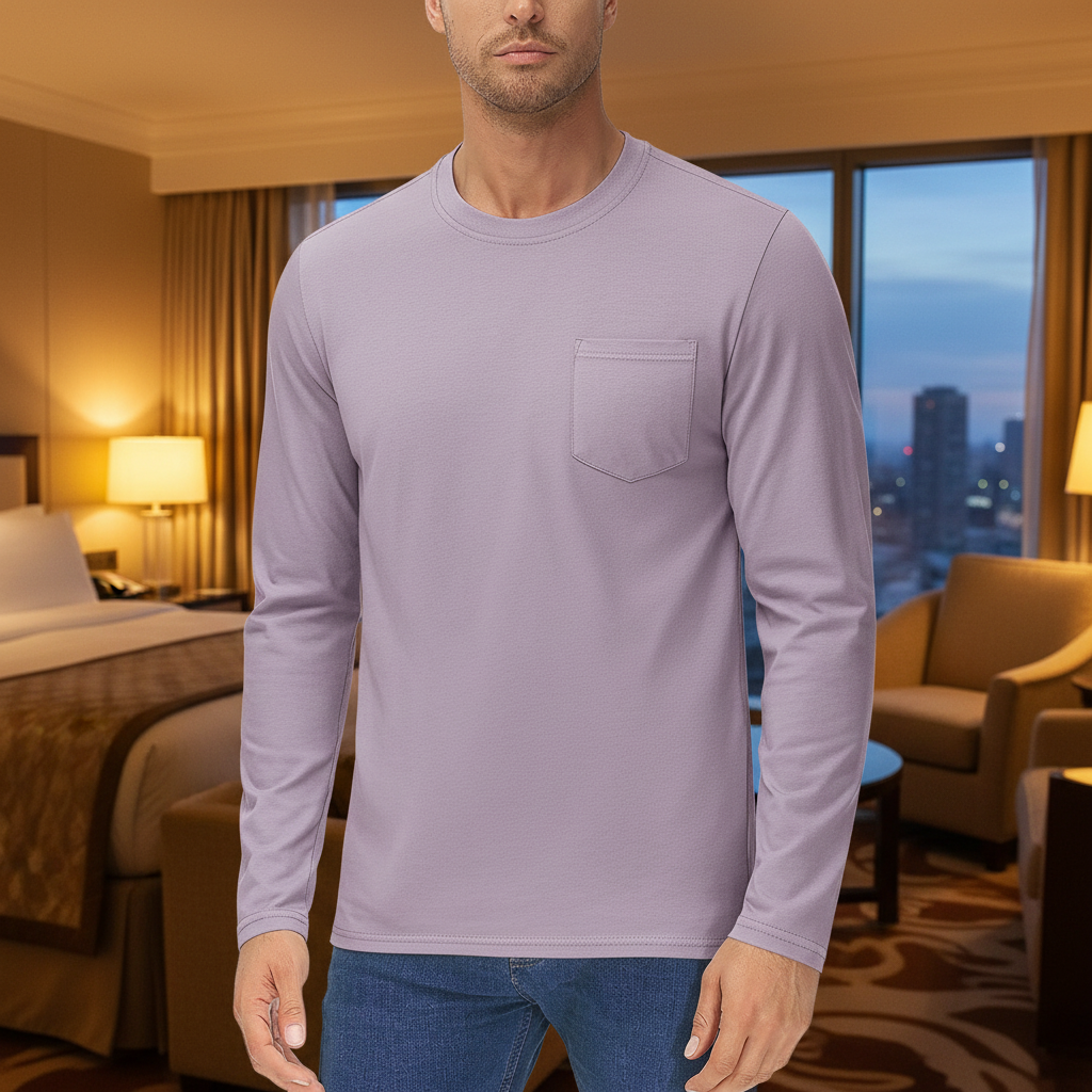 Men's Basic Long Sleeve Shirt Casual Lightweight T-Shirt