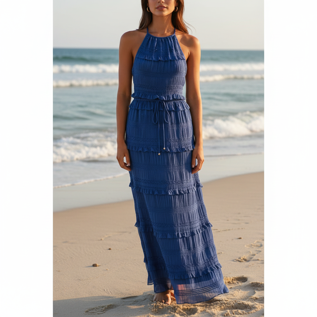 ANDREA™ – Elegant Summer Boho Halter Neck and Skirt Set