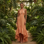 Adalia | Halter Neck Ruffle Hem Maxi Dress