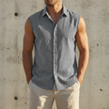 Tom - Solid-colored sleeveless summer shirt