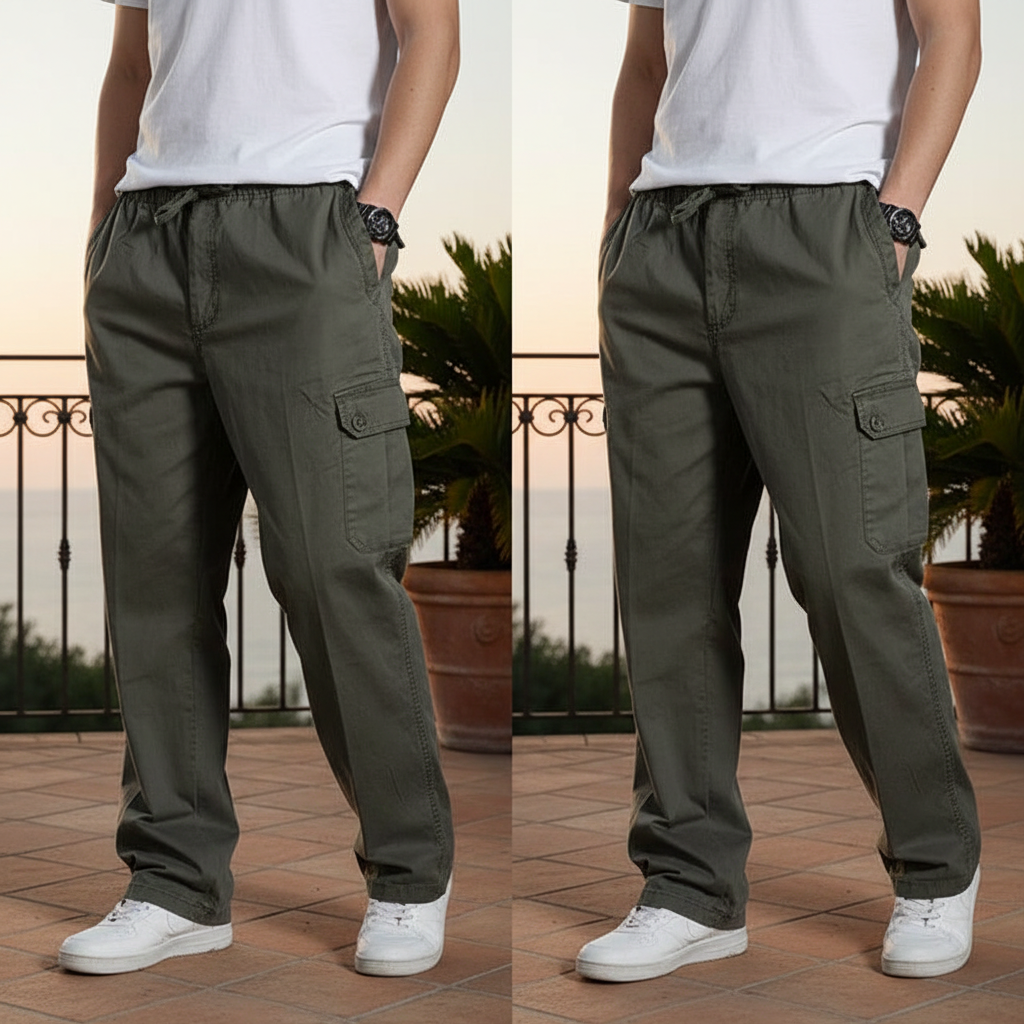 Levi - Straight-Cut Cargo Pants With Elastic Waistband