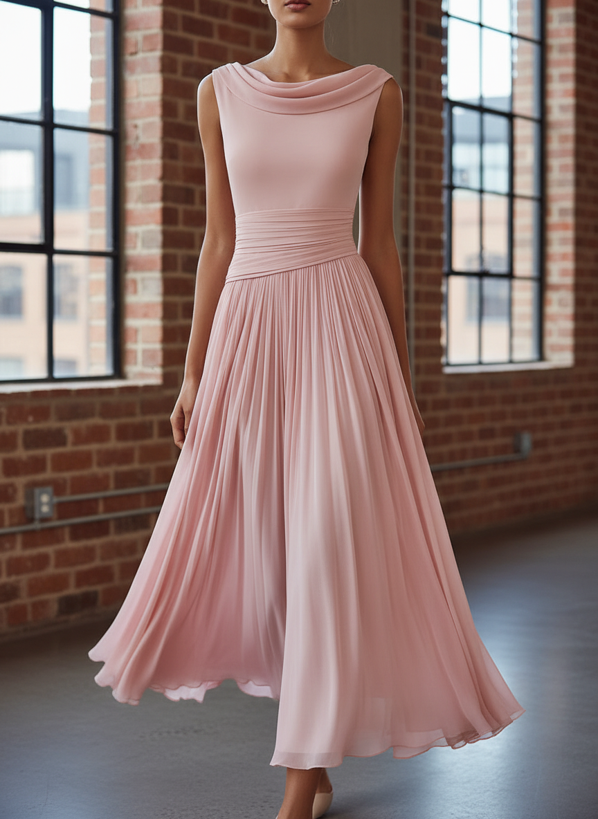Isabelle | Women's Pleated Midi Dress