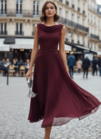 Isabelle | Women's Pleated Midi Dress