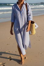 Coastal Stripe Shirt Dress