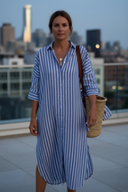 Coastal Stripe Shirt Dress