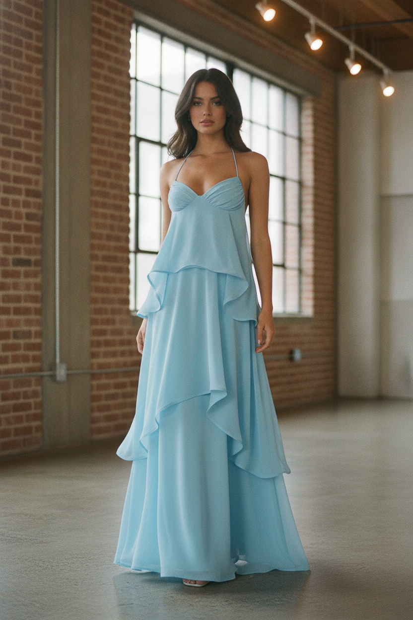 Twirl With Me Maxi Dress Baby Blue