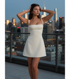 'Kara' Vintage Cream Mini Dress