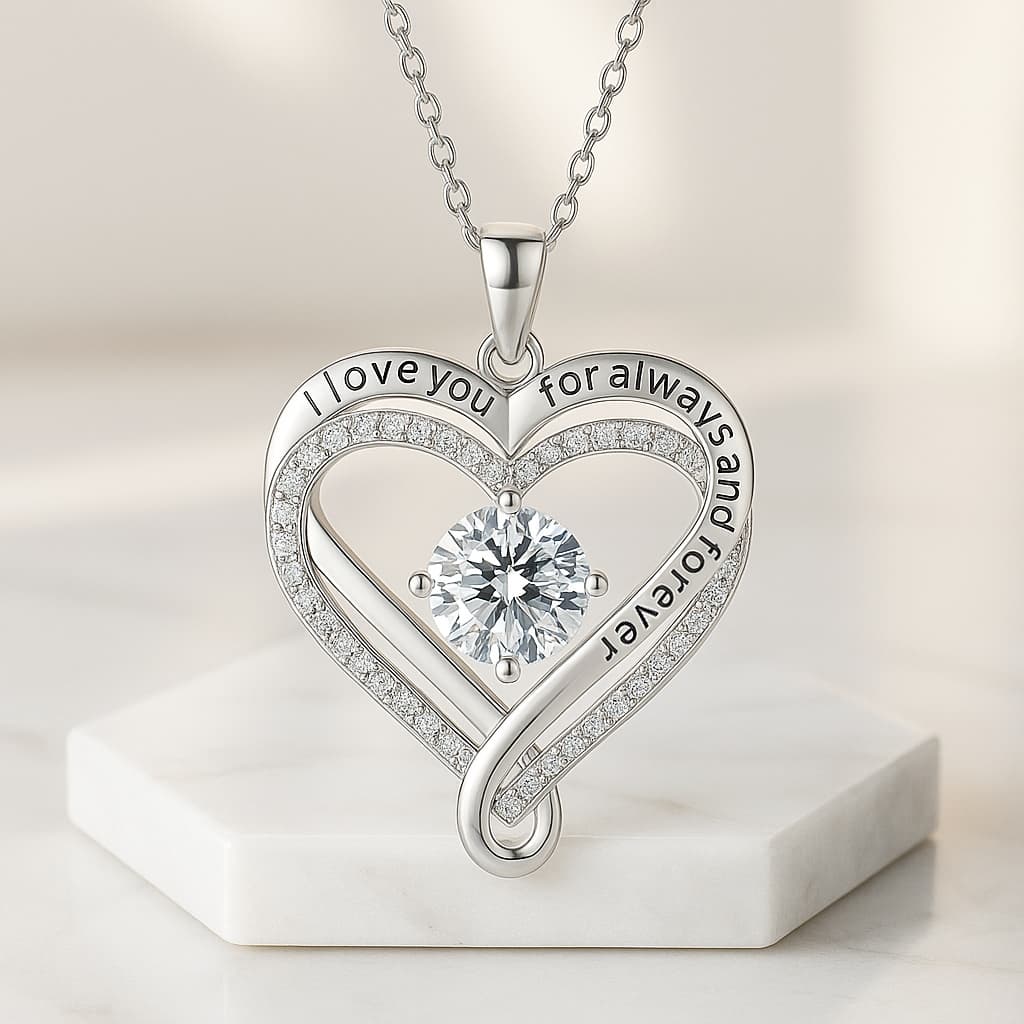 Forever and always infinity heart necklace lifestyle