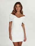 White mini dress front view