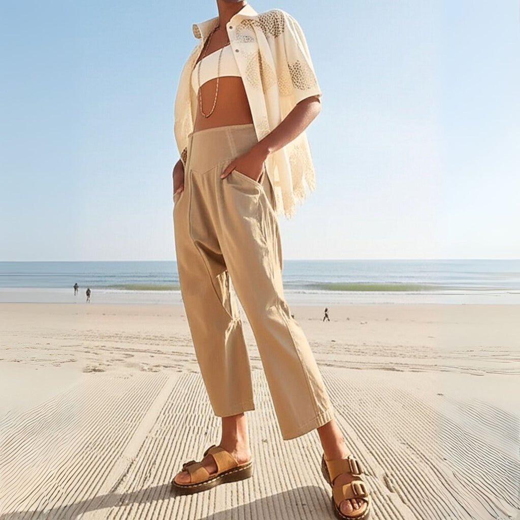 Wide-leg flowy pants