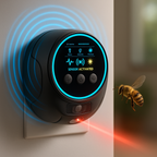Ultrasonic pest repeller in black and white
