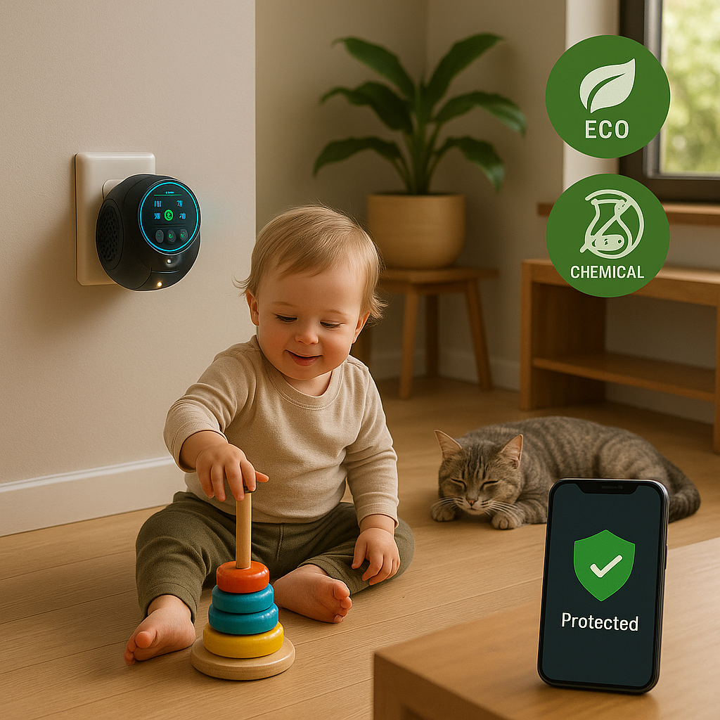 Eco-friendly ultrasonic outdoor pest repellent