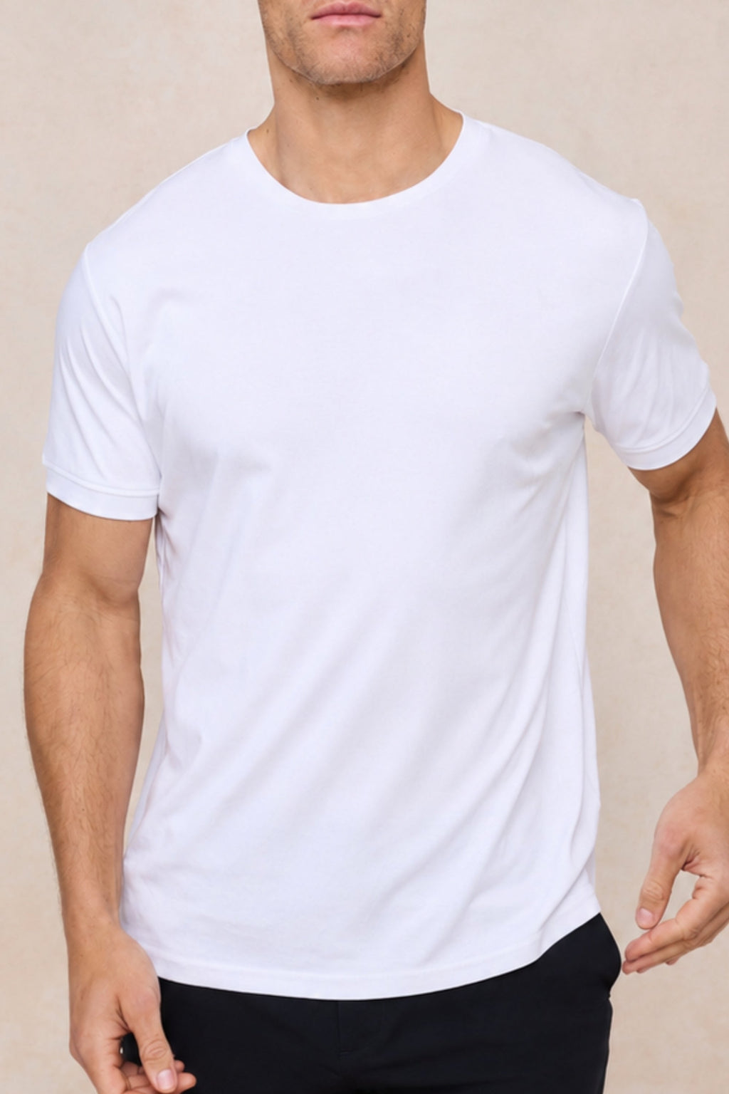 Luxe mercerised cotton t-shirt in white
