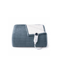 Ribbed flannel heated blanket - Grey