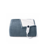 Ribbed flannel heated blanket - Grey