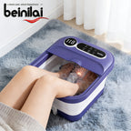 Collapsible Foot Spa & Massager — Heated Bath, Rollers, Bubbles & Timer