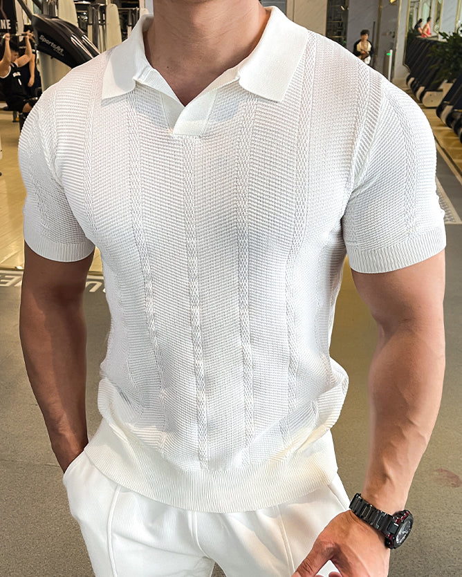 Ice silk short-sleeve polo shirt detail