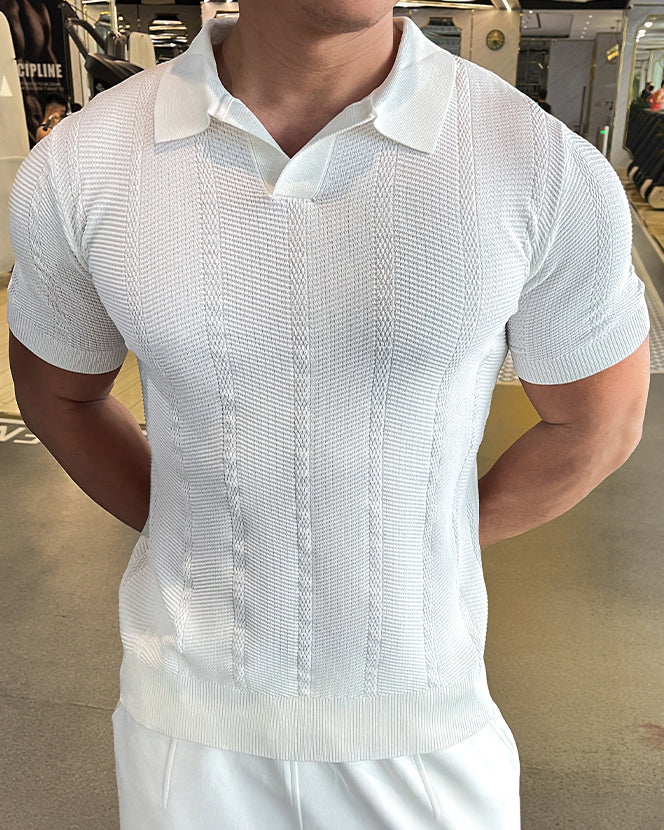 Ice silk short-sleeve polo shirt detail