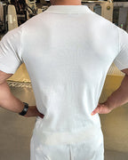Ice silk short-sleeve polo shirt detail